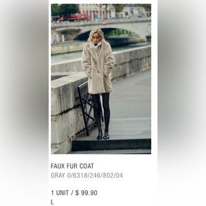 Zara Cream Teddy Jacket